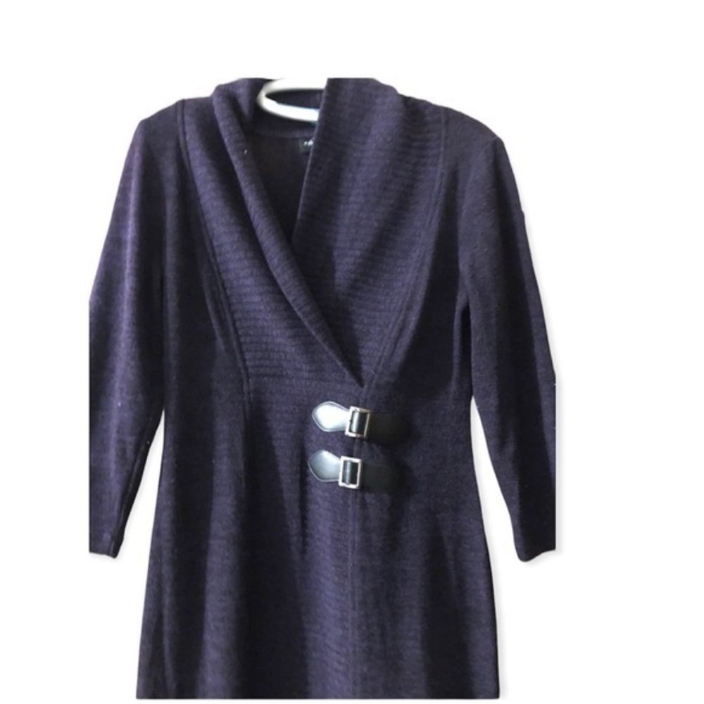 Connected‎ Apparel Purple 3/4 Sleeve Cowl Neck Dress Size 10